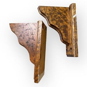 Rustic Antique Wood Corbel Brackets Reclaimed Hard Wood Sustainable Beauties